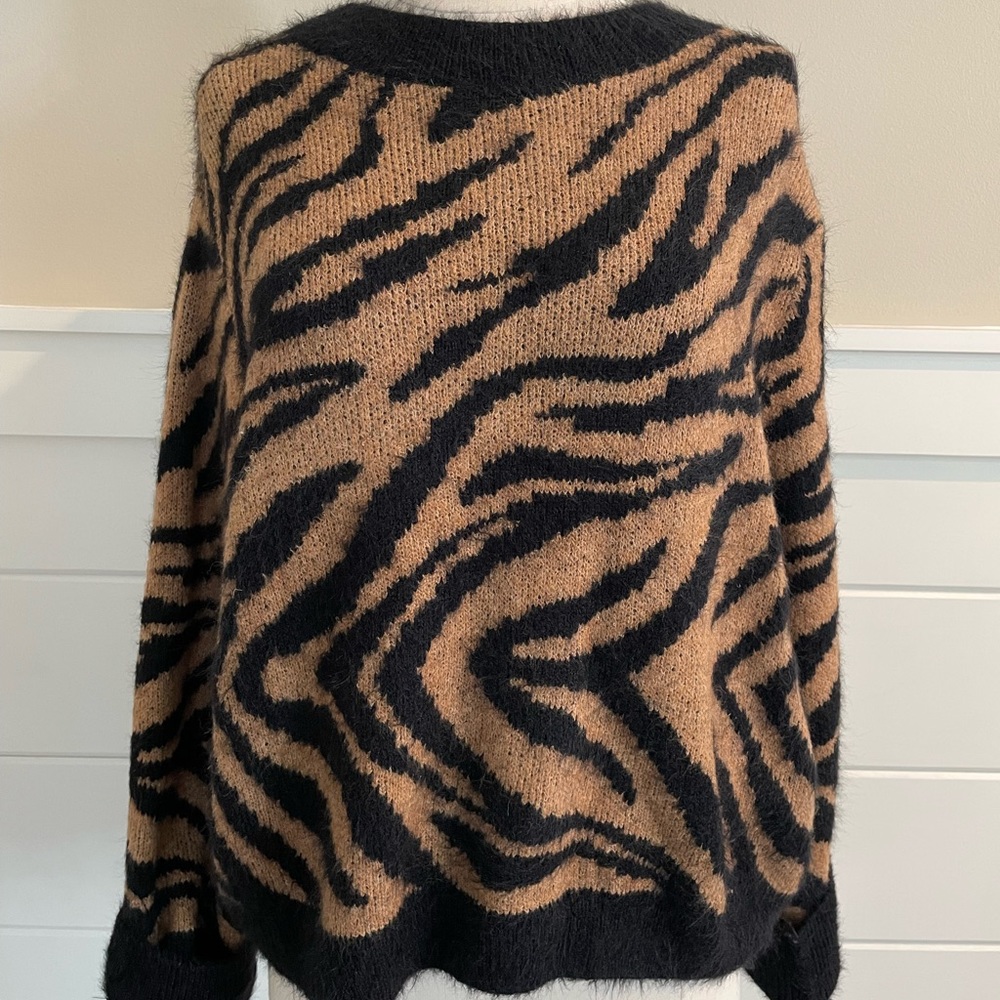 H&M Animal Print Eyelash Sweater
